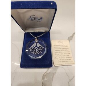 Vintage Jewelry Hallmark Little Gallery Crystal LOVE BIRDS Pendant Necklace W/OB